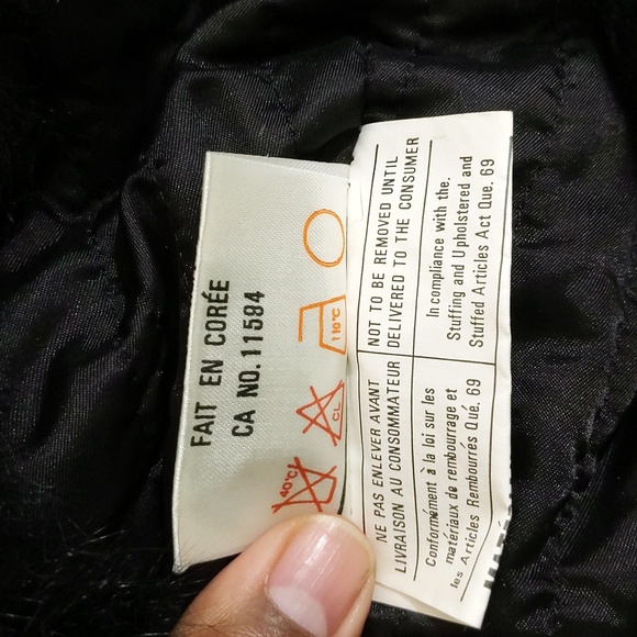 Echos de Paris|  Faux Fur Trimmed Black and White Plaid Winter Cap - Picture 7 of 10